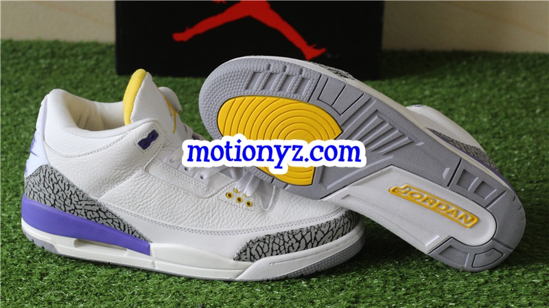 Authentic Air Jordan 3 Kobe Bryant White Purple Gold